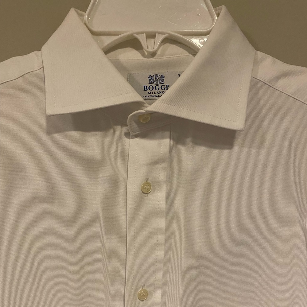 Boggi Milano Men’s White Dress Shirt, Great Condition, Size 40 / 15 3/4